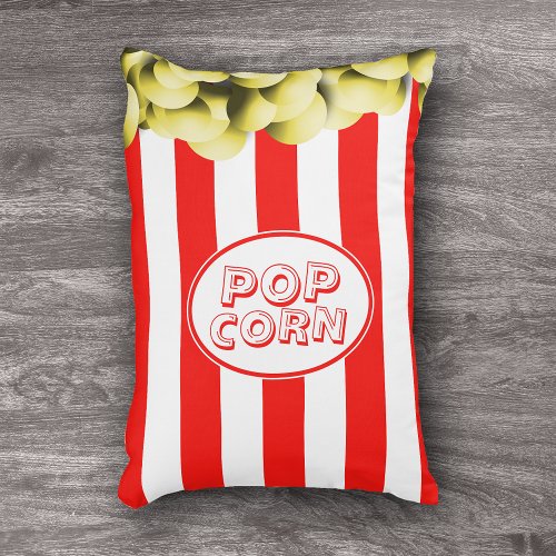 Fun Popcorn Box Movie Theme Accent Pillow