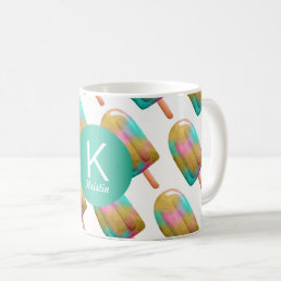Fun Popsicle Pattern with Monogram Coffee Mug