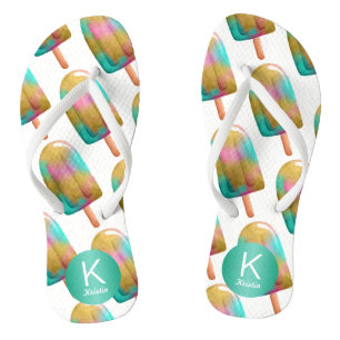 Fun Popsicle Pattern with Your Monogram Flip Flops