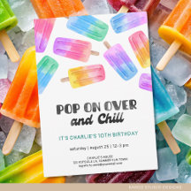 Fun Popsicle Pop On Over Kids Custom Birthday