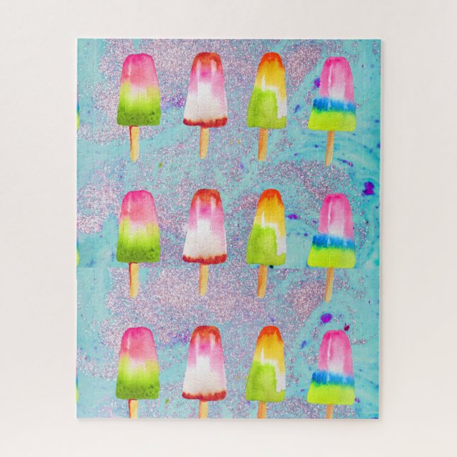 Fun popsicle watercolor puzzle (Vertical)