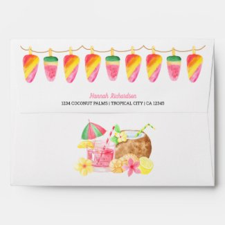 Fun Popsicles Palm Trees & Tropical Cocktails Envelope