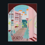 Fun Porto Portuguese Winter Postcard<br><div class="desc">wish your loved ones a joyful holiday from Porto with these a charming hand illustrated Portuguese winter postcards.</div>