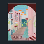 Fun Porto Portuguese Winter Postcard<br><div class="desc">wish your loved ones a joyful holiday from Porto with these a charming hand illustrated Portuguese winter postcards.</div>