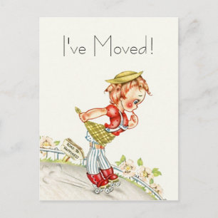 Fun Postcard Vintage Road To Happiness New Address