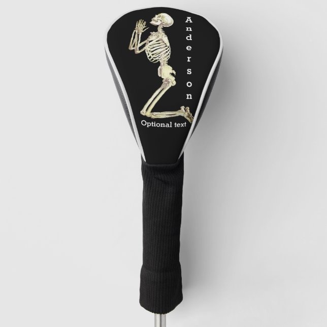 Fun Praying Skeleton  Golf Head Cover (Front)