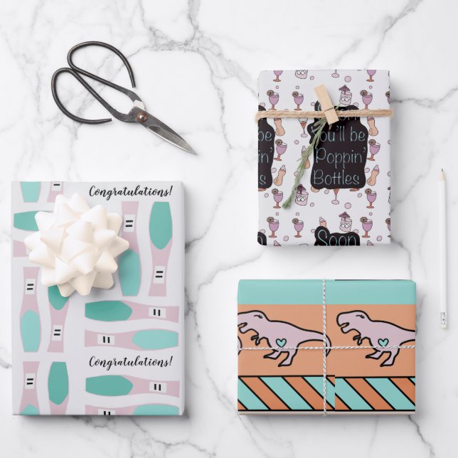 Fun Pregnancy Humor Baby Shower  Wrapping Paper Sheets (Front)