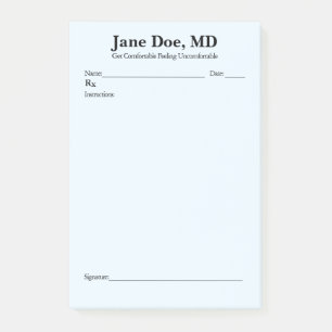 Fun prescription 4" x 6" Post It notes Blue