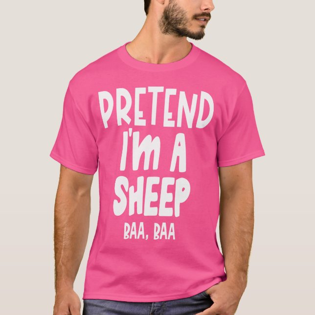 Fun Pretend Sheep Lazy Halloween Sheep T-Shirt (Front)