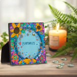 Fun Pretty Floral Bumblebee ONE WORD Custom Plaque<br><div class="desc">Fun Customizable Floral Easel Plaque– pretty, whimsical, and stylish artwork created to inspire and uplift. Colorful, pretty floral design adds some positive vibes to your day. These fun, trendy easel plaques make great inspirational keepsakes for family, friends, coworkers, teachers, etc.. Personalize with a name or monogram or One Word for...</div>