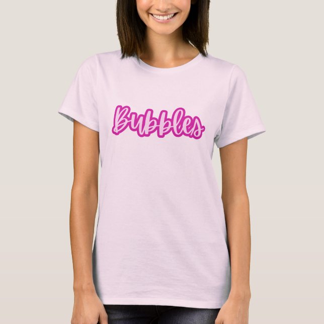 Fun Pretty Light Pink Text Bubbles Women’s  T-Shirt (Front)