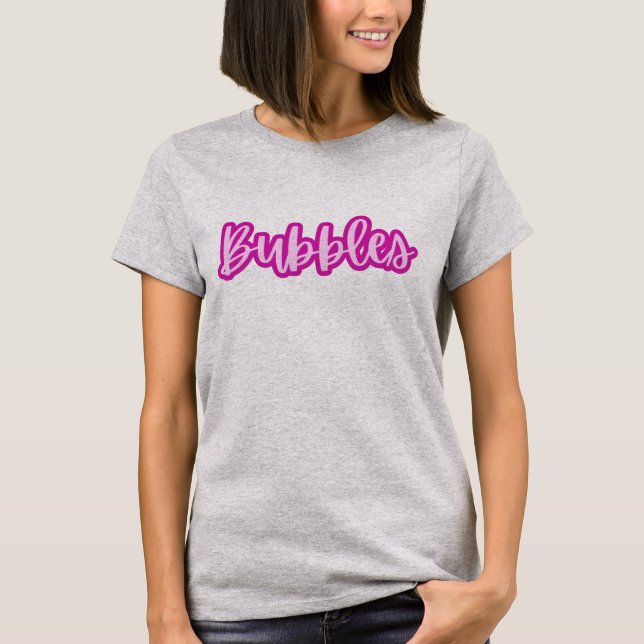 Fun Pretty Pale Pink Text Bubbles Women’s  T-Shirt (Front)
