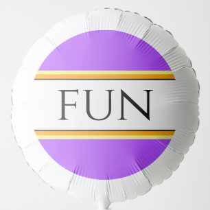 FUN Pretty Purple Orange Yellow White Stripes Balloon