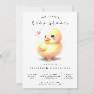 Fun Printable Duck Baby Shower Invitation