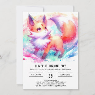 Fun Printable Fox Birthday Invitation