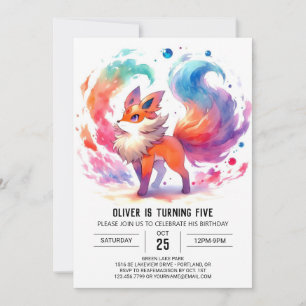 Fun Printable Fox Birthday Invitation