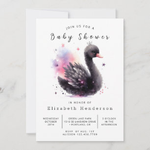 Fun Printable Swan Baby Shower Invitation