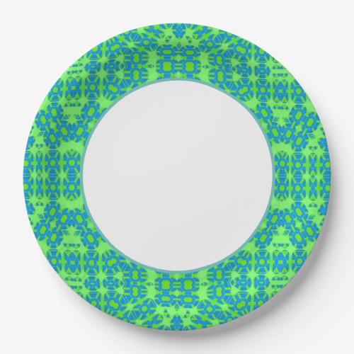 Fun Prints Blue Lime Dinnerware Paper Plates