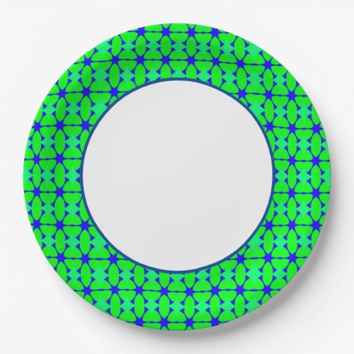 Fun Prints Navy Green  Dinnerware Paper Plates