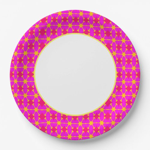 Fun Prints Pink Gold  Dinnerware Paper Plates