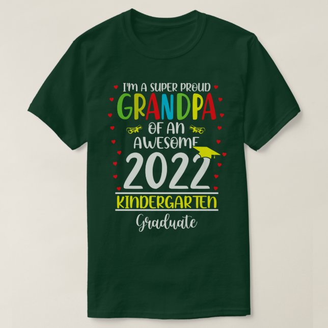 Fun Proud Grandpa Of An Awesome Kindergarten 2022  T-Shirt (Design Front)