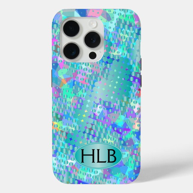 Fun Psychedelic Blues with a Splatter of Blue Dots Case-Mate iPhone Case (Back)