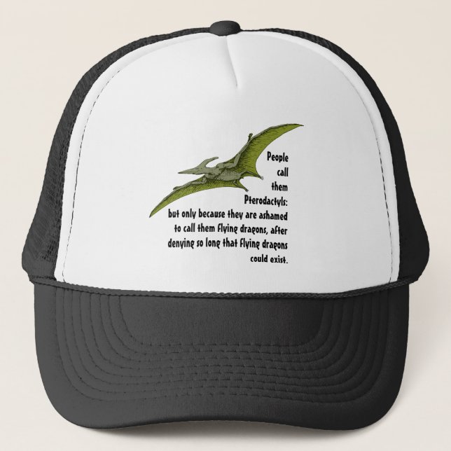 Fun Pterodactyl Dragon Dinosaur Trucker Hat (Front)