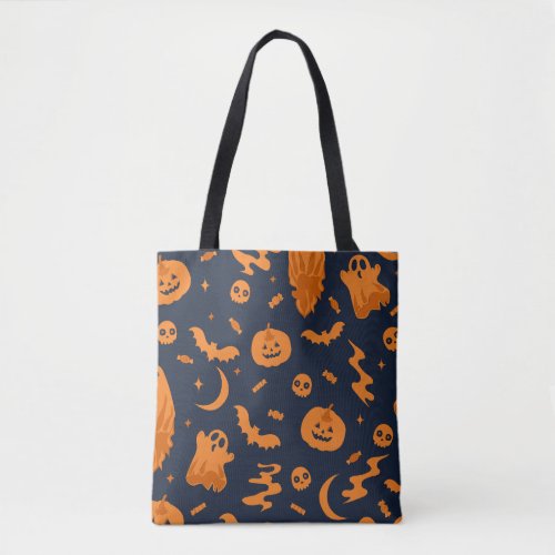 Fun Pumpkin and Ghost Halloween  Tote Bag