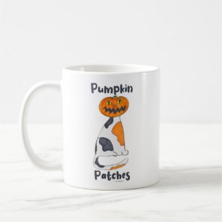 Fun Pumpkin Patches Halloween Calico Cat Cartoon