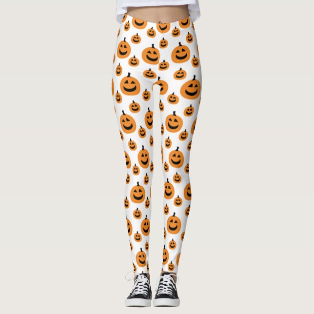 Fun Pumpkin Pattern Leggings (Front)