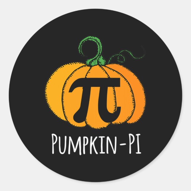 Fun Pumpkin Pi Halloween Costume Math Day Orange  Classic Round Sticker (Front)