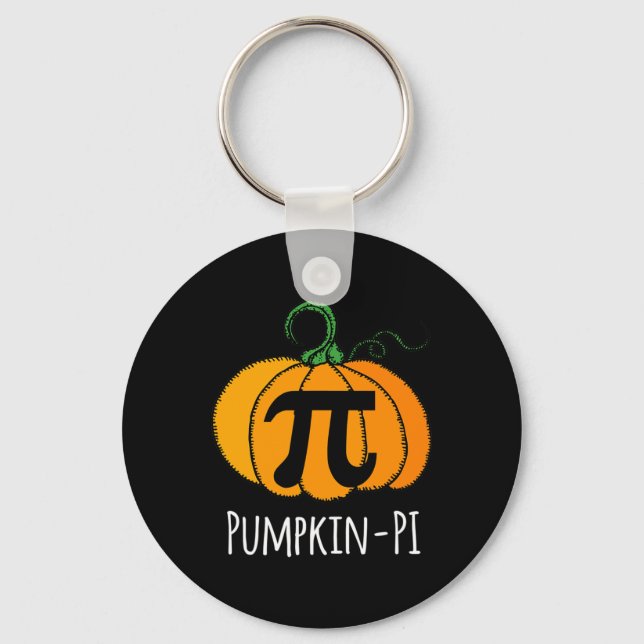 Fun Pumpkin Pi Halloween Costume Math Day Orange  Keychain (Front)