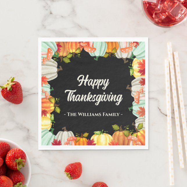 Fun Pumpkin Thanksgiving Dinner Napkins (Insitu)