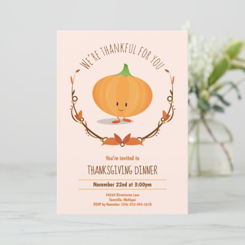 Fun Pumpkin Thanksgiving Invitation