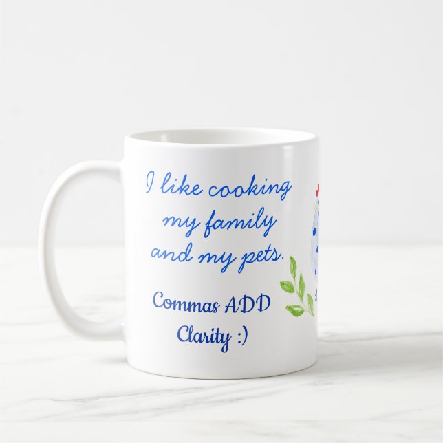 Fun Punctuation Grammar Mug Commas Mug (Left)