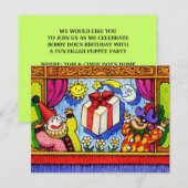 FUN PUPPET PARTY THEME BIRTHDAY INVITE INVITATION | Zazzle