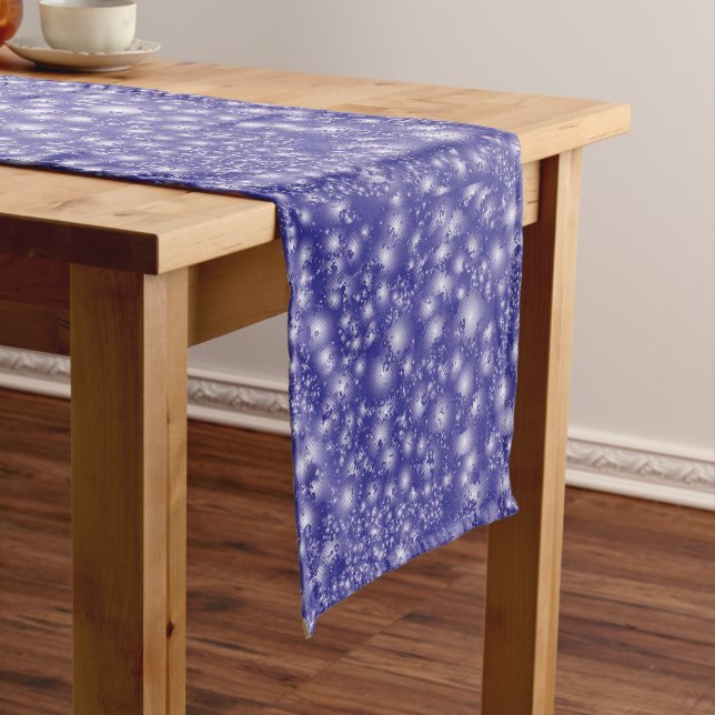 Fun PURPLE Abstract Ink Super Splash pattern Short Table Runner (In Situ)
