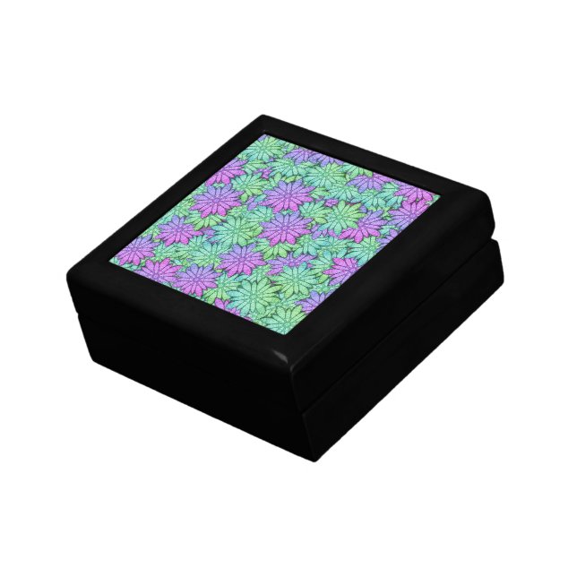 Fun Purple and Green Flowers Gift Box (Side)