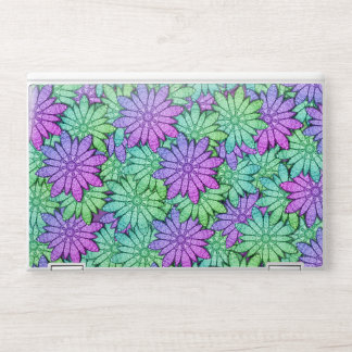 Fun Purple and Green Flowers HP Laptop Skin