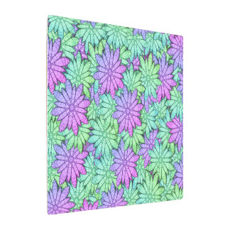 Fun Purple and Green Flowers Metal Print