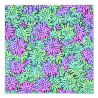 Fun Purple and Green Flowers Photo Print