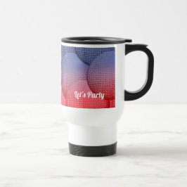 Fun Purple and Red Disco Balls Pattern Travel Mug