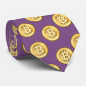 Fun Purple Bitcoin Tie with big bitcoin logo (Rolled)