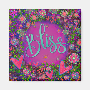 Fun Purple Bliss Pretty Floral Modern Inspirivity Magnet