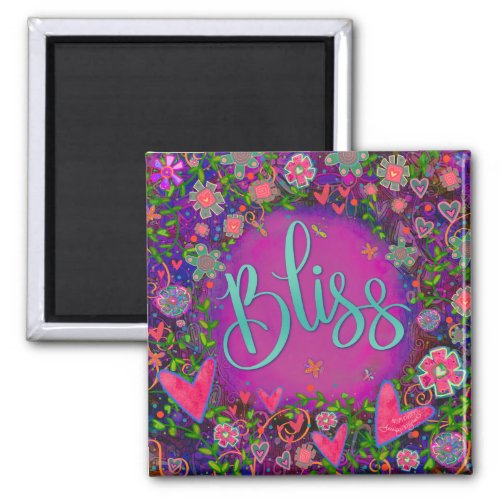 Fun Purple Bliss Pretty Floral Modern Inspirivity Magnet