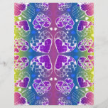 Fun Purple, blue, yellow Whimsical Hearts pattern