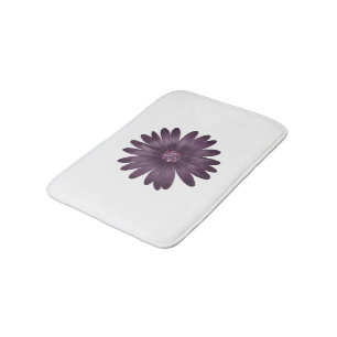 Fun purple daisy with glitter center bath mat
