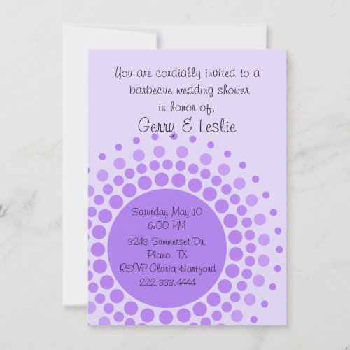 Fun Purple Dots Wedding Shower invitation