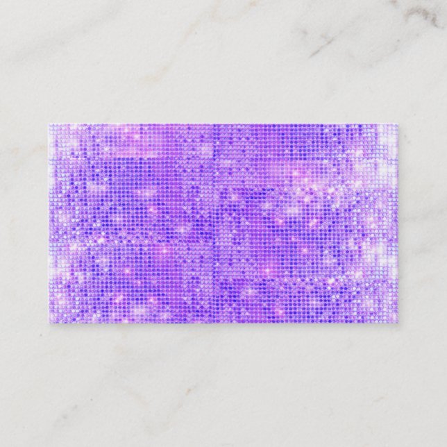 Fun Purple Faux Sparkly Sequins Business Card (Front)