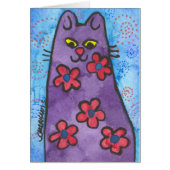 Fun Purple Flowered Cat (Front)